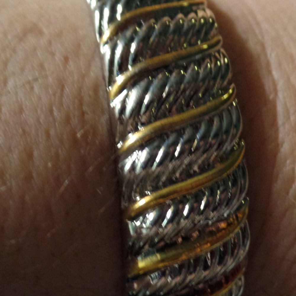 Gold & Silvertone Magnetic Closure Bracelet - Picture 2 of 5